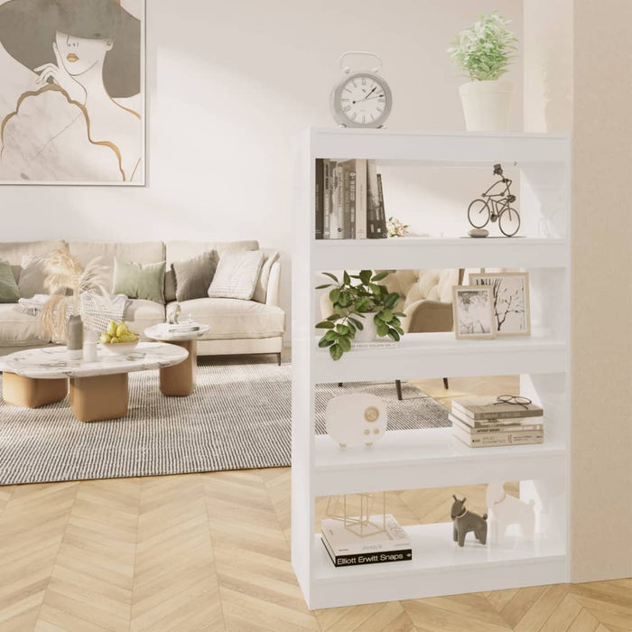 Libreria/Divisorio Bianco Lucido 80x30x135 cm in Truciolato 811715