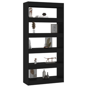 Libreria/Divisorio Nero 80x30x166 cm in Truciolato