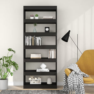 Libreria/Divisorio Nero 80x30x198 cm in Truciolato 811728