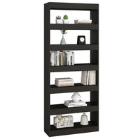 Libreria/Divisorio Nero 80x30x198 cm in Truciolato