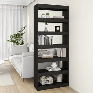 Libreria/Divisorio Nero 80x30x198 cm in Truciolato 811728