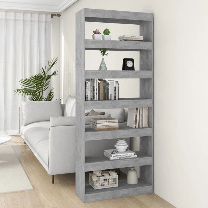 Libreria/Divisorio Grigio Cemento 80x30x198 cm in Truciolato 811731