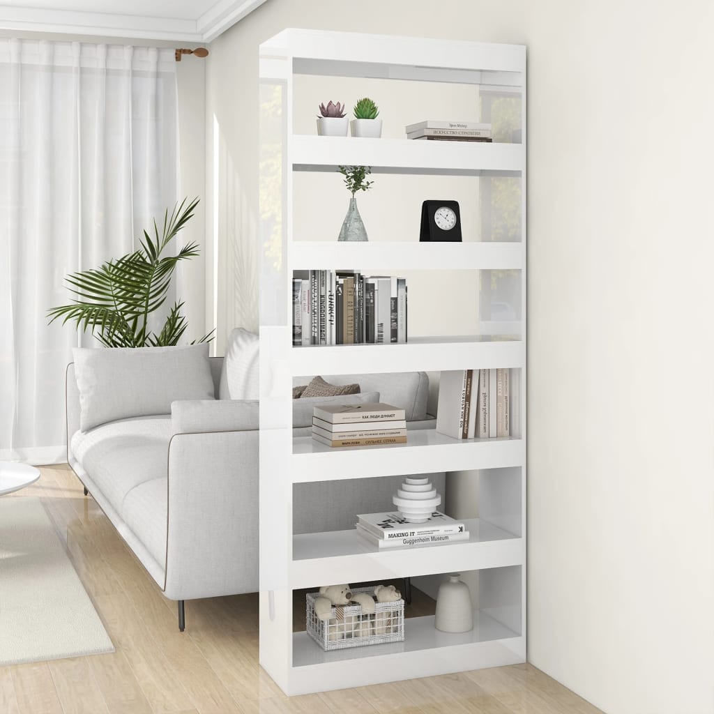 Libreria/Divisorio Bianco Lucido 80x30x198 cm in Truciolato 811733