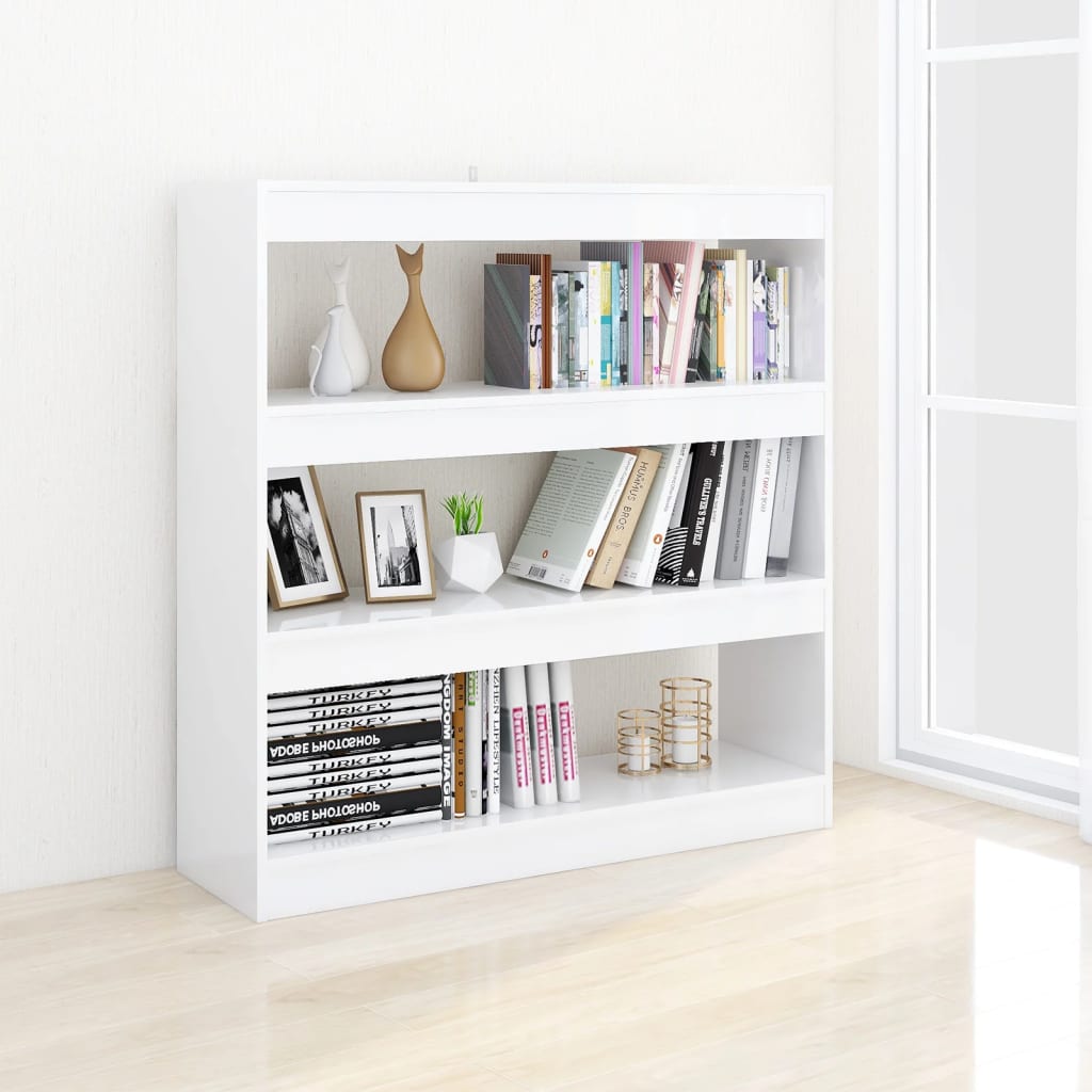 Libreria/Divisorio Bianco Lucido 100x30x103 cm 811751