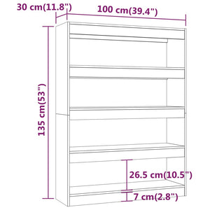 Libreria/Divisorio Bianco 100x30x135 cm cod mxl 14840