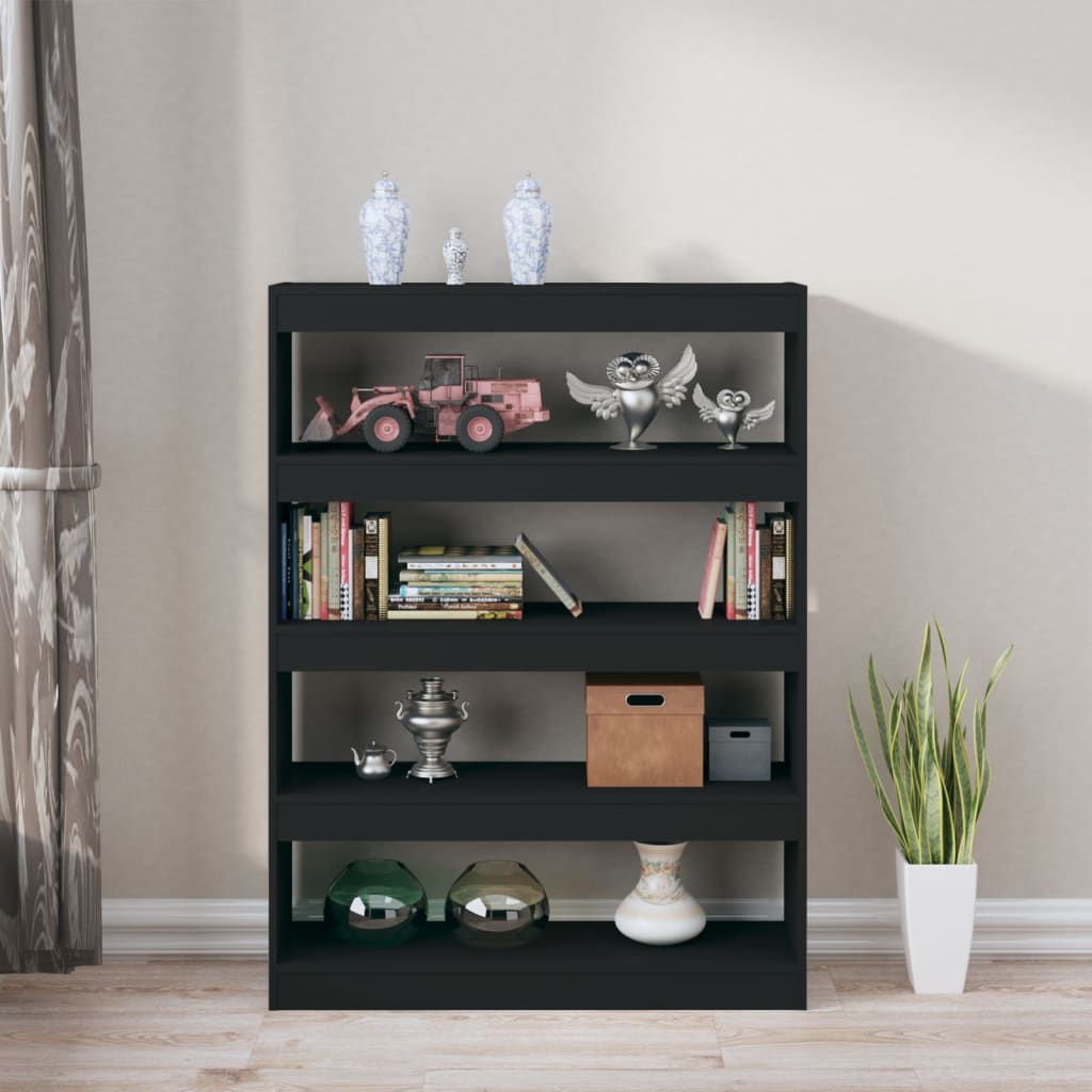 Libreria/Divisorio Nero 100x30x135 cm 811755