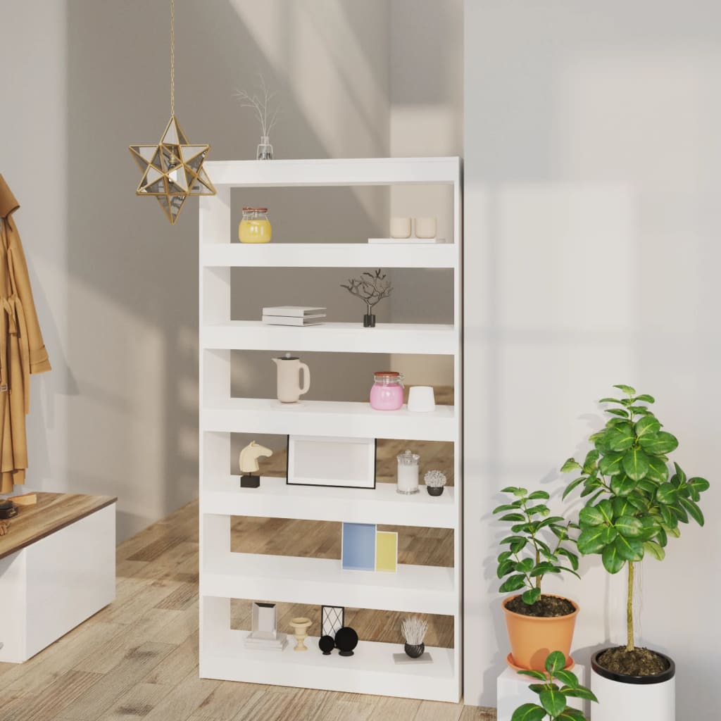 Libreria/Divisorio Bianco 100x30x198 cm in Legno Ingegnerizzato 811772