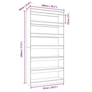 Libreria/Divisorio GrigioCemento 100x30x198cm Legno Multistrato 811776