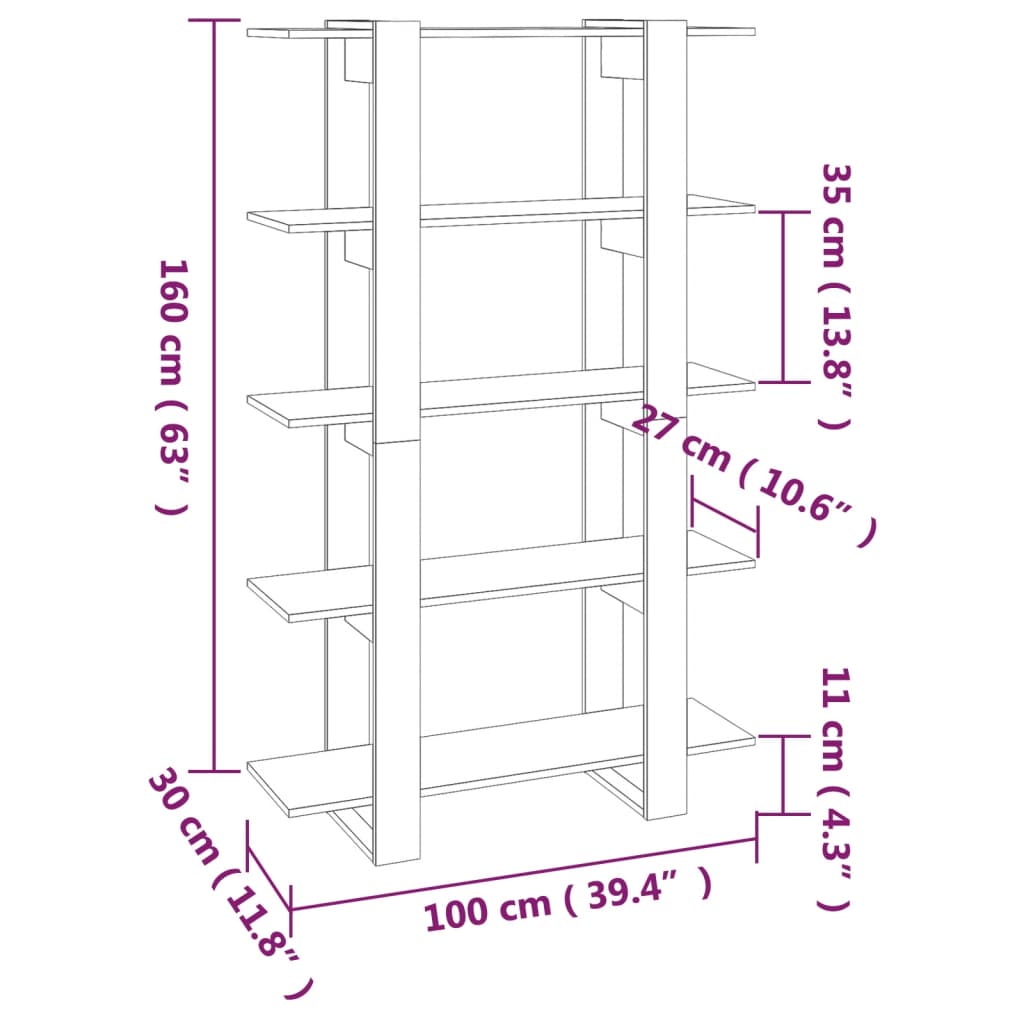 Libreria/Divisorio Grigio Sonoma 100x30x160 cm cod mxl 20821