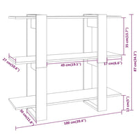 Libreria/Divisorio Rovere Fumo 100x30x87 cm cod mxl 7709