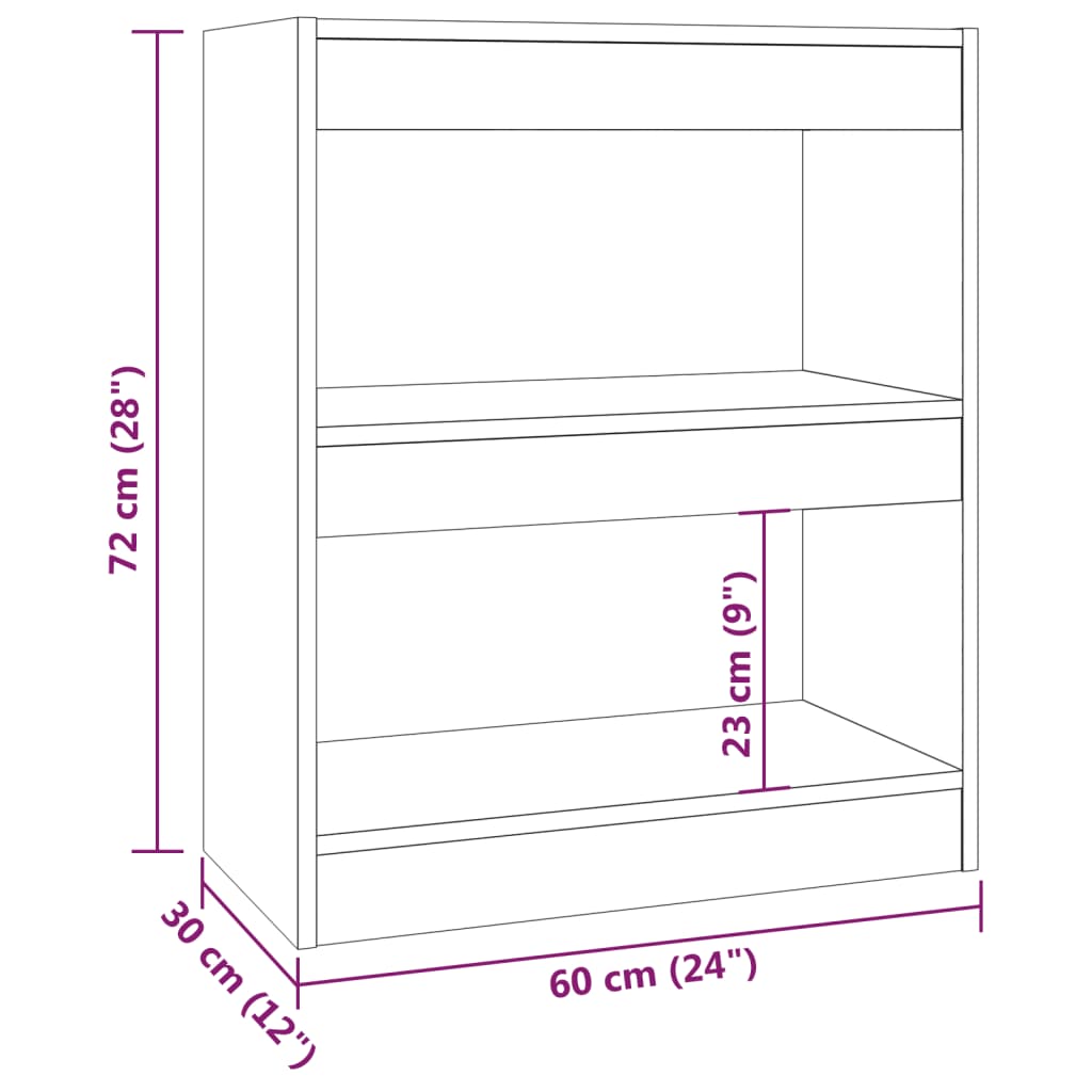 Libreria/Divisorio Rovere Marrone 60x30x72 cm cod mxl 23891