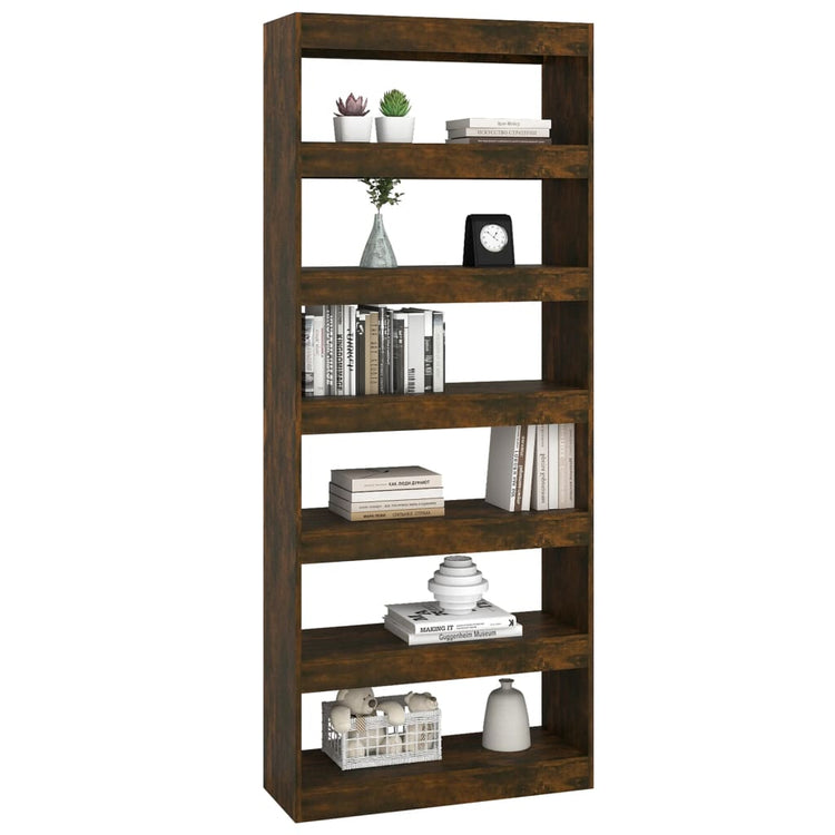 Libreria/Divisorio Rovere Fumo 80x30x198 cm in Truciolato