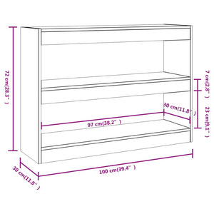 Libreria/Divisorio Rovere Fumo 100x30x72 cm cod mxl 61746