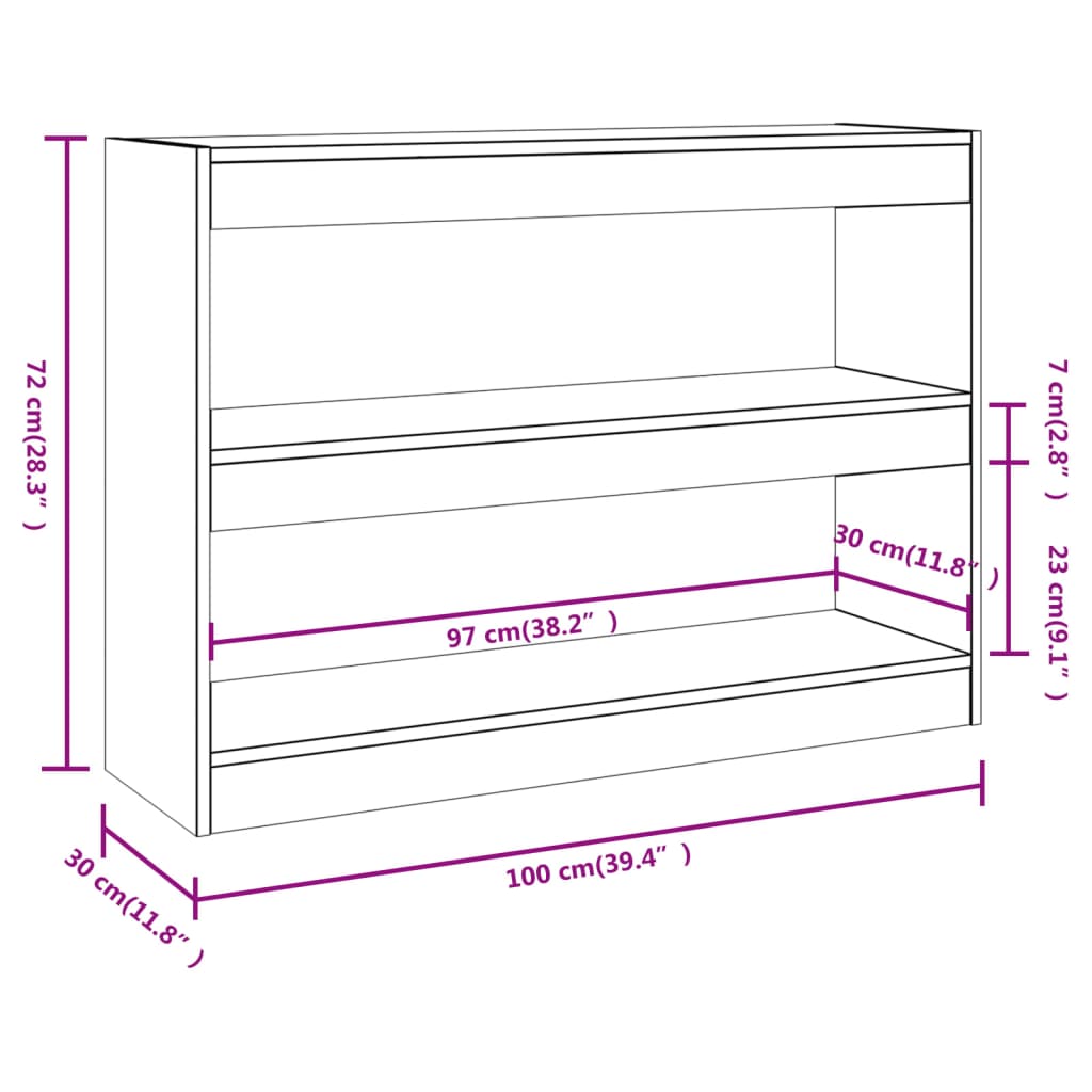 Libreria/Divisorio Rovere Marrone 100x30x72 cm cod mxl 72988