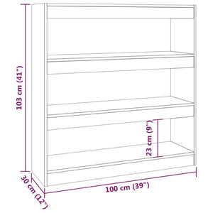 Libreria/Divisorio Grigio Sonoma 100x30x103 cm