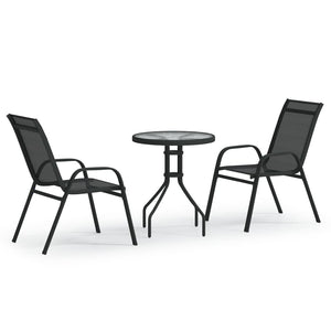 Set da Bistrot per Giardino 3 pz Nero cod mxl 36897