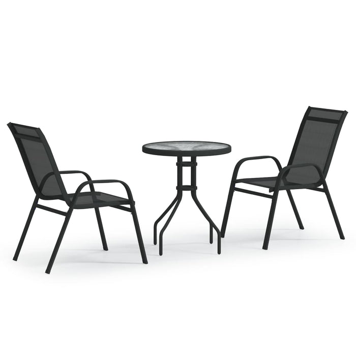 Set da Bistrot per Giardino 3 pz Nero cod mxl 36897