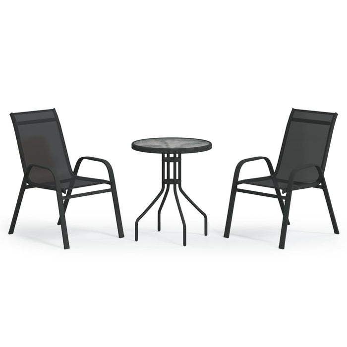 Set da Bistrot per Giardino 3 pz Nero cod mxl 36897