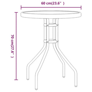 Set da Bistrot per Giardino 3 pz Nero cod mxl 36897