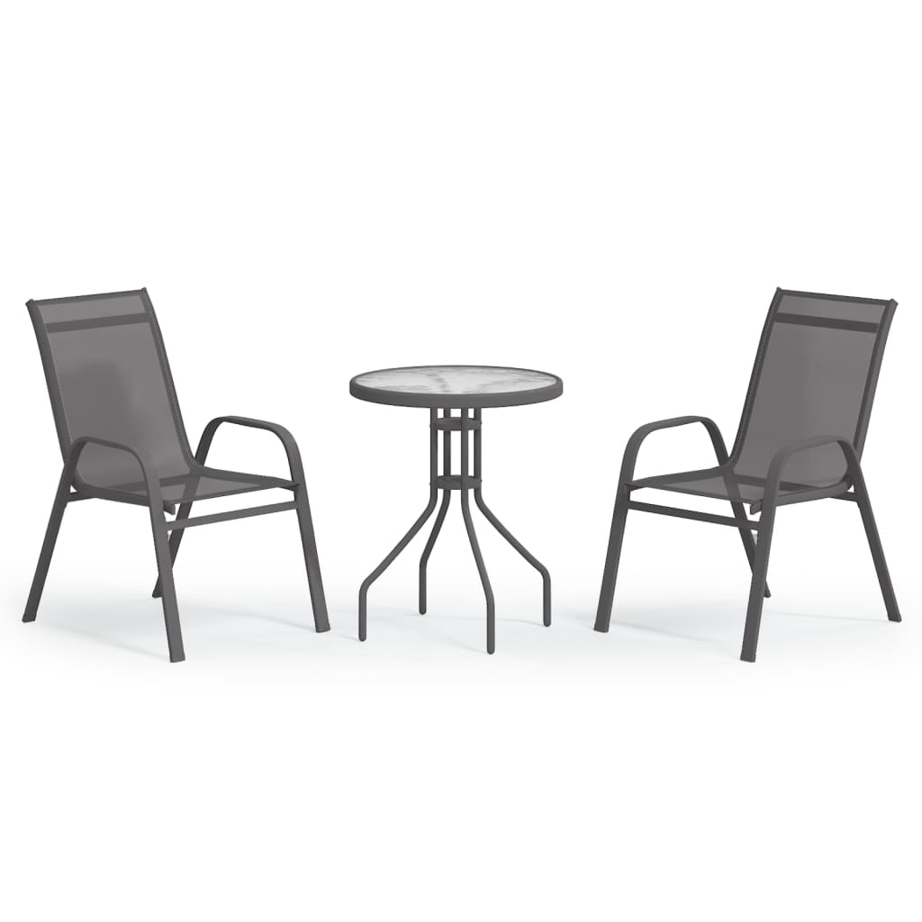 Set da Bistrot per Giardino 3 pz Grigio cod mxl 50297