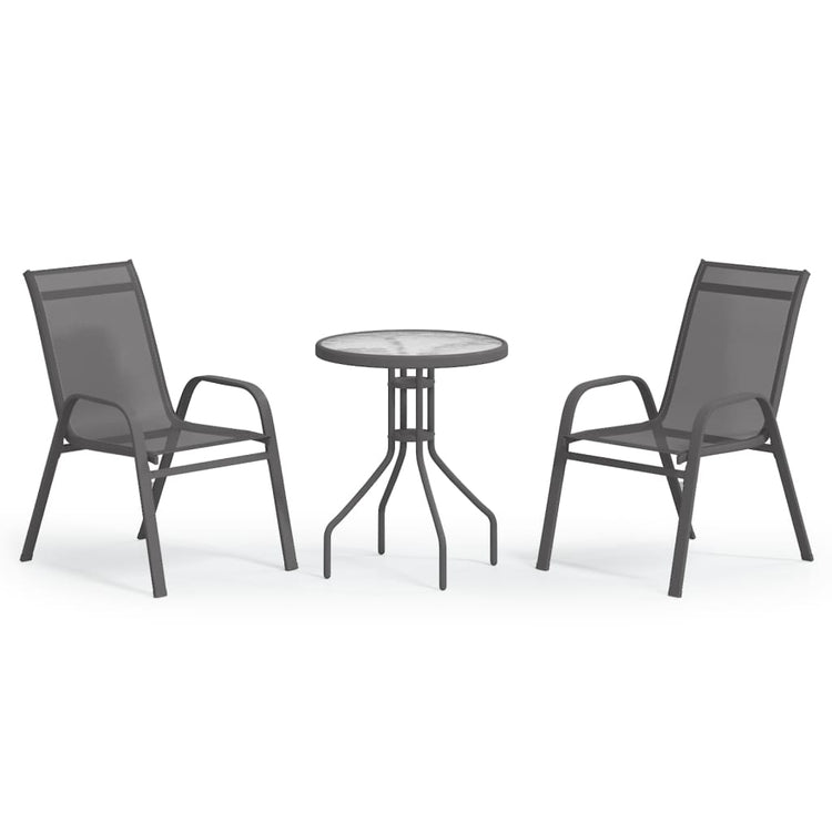 Set da Bistrot per Giardino 3 pz Grigio cod mxl 50297