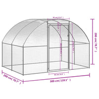 Pollaio per Esterni 3x2x2 m in Acciaio Zincato cod mxl 55880