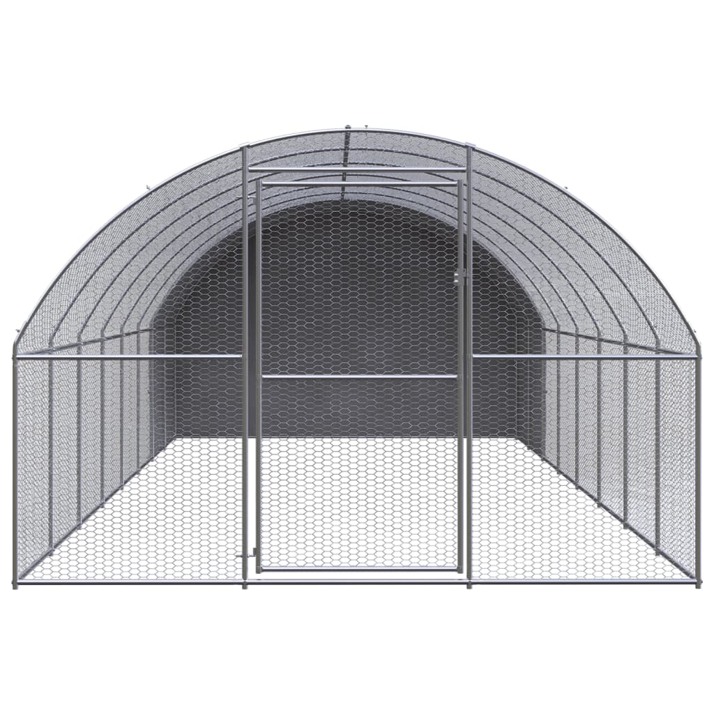 Gabbia per Polli da Esterno 3x8x2 m in Acciaio Zincato 3095475