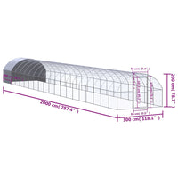 Gabbia per Polli da Esterno 3x20x2 m in Acciaio Zincato 3095479