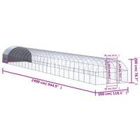 Pollaio per Esterni 3x24x2 m in Acciaio Zincato cod mxl 57021