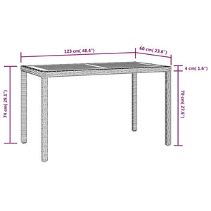 Set da Pranzo da Giardino 3 pz con Cuscini in Polyrattan Nero