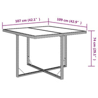 Set da Pranzo da Giardino 9 pz con Cuscini Nero in Polyrattan 3095505