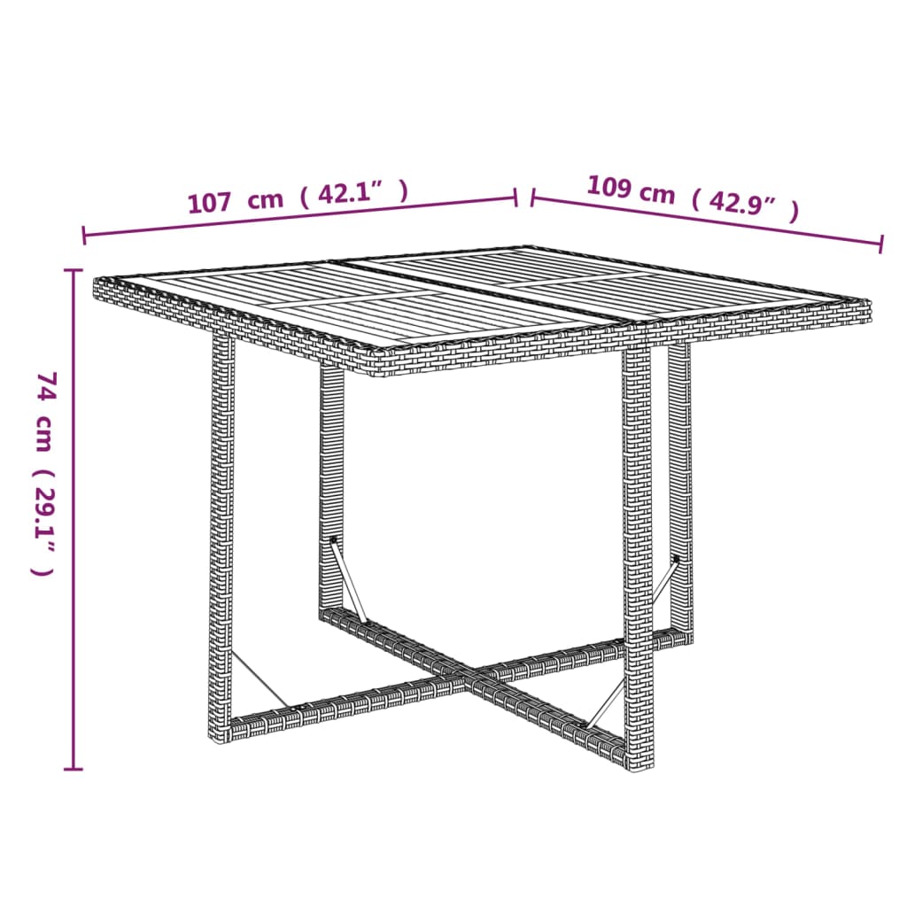 Set da Pranzo per Giardino 5 pz con Cuscini in Polyrattan Nero 3095518