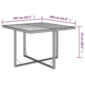 Set da Pranzo per Giardino 9pz con Cuscini in Polyrattan Beige cod mxl 38602