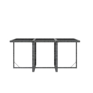 Set da Pranzo per Giardino 7pz con Cuscini in Polyrattan Grigio