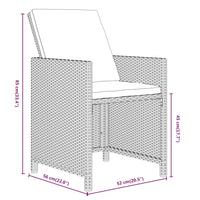 Set da Pranzo per Giardino 7pz con Cuscini in Polyrattan Grigio