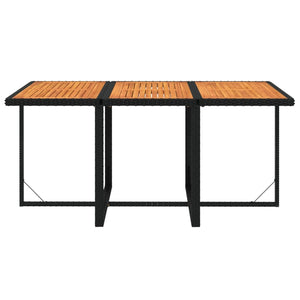 Set da Pranzo da Giardino 7 pz con Cuscini in Polyrattan Nero 3095545