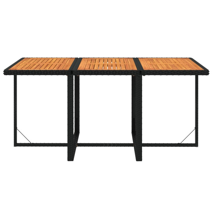 Set da Pranzo da Giardino 7 pz con Cuscini in Polyrattan Nero 3095545