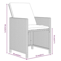 Set da Pranzo da Giardino 7 pz con Cuscini in Polyrattan Nero 3095545