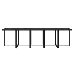 Set da Pranzo per Giardino 11 pz con Cuscini in Polyrattan Nero cod mxl 42628