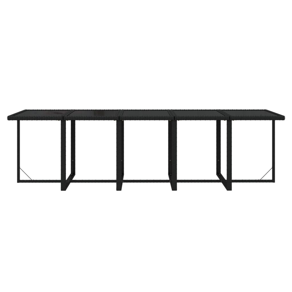 Set da Pranzo da Giardino 11 pz con Cuscini in Polyrattan Nero 3095584