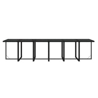 Set da Pranzo per Giardino 13 pz con Cuscini in Polyrattan Nero cod mxl 42594