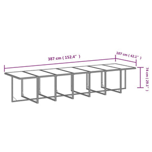 Set da Pranzo per Giardino 19 pz con Cuscini in Polyrattan Nero 3095642