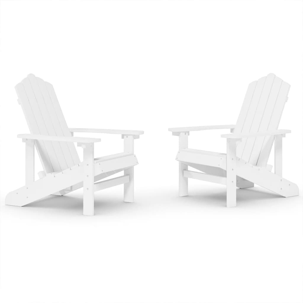 Sedie da Giardino Adirondack 2 pz in HDPE Bianco 3095692