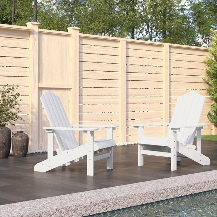 Sedie da Giardino Adirondack 2 pz in HDPE Bianco 3095692