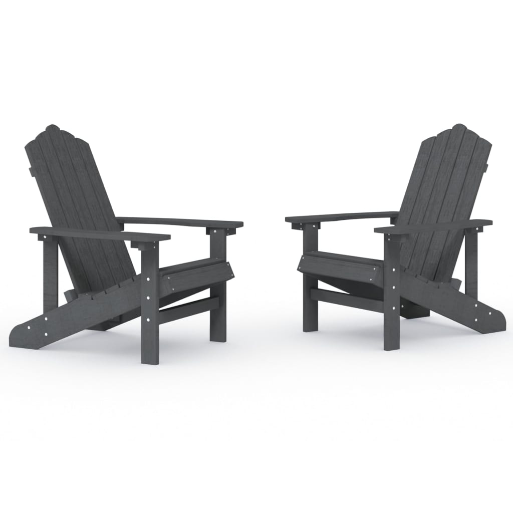 Sedie da Giardino Adirondack 2 pz in HDPE Antracite 3095693