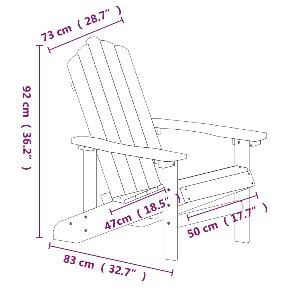 Sedie da Giardino Adirondack 2 pz in HDPE Antracite 3095693