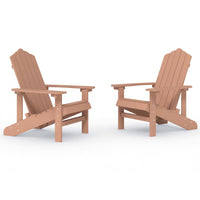 Sedie da Giardino Adirondack 2 pz in HDPE Marrone cod mxl 6746