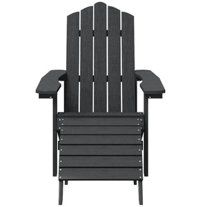 Sedie Giardino Adirondack 2 pz con Poggiapiedi HDPE Antracite