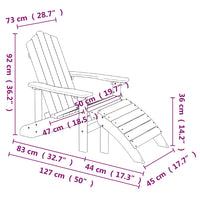 Sedie Giardino Adirondack 2 pz con Poggiapiedi HDPE Antracite