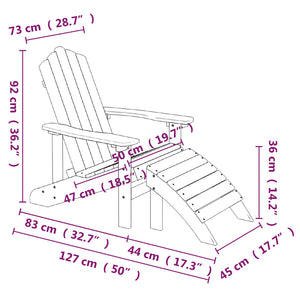 Sedie Giardino Adirondack 2 pz con Poggiapiedi HDPE Antracite